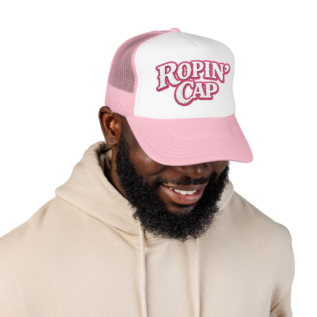 Trucker Hat — "Ropin' Cap" Pink Foam Mesh Hat