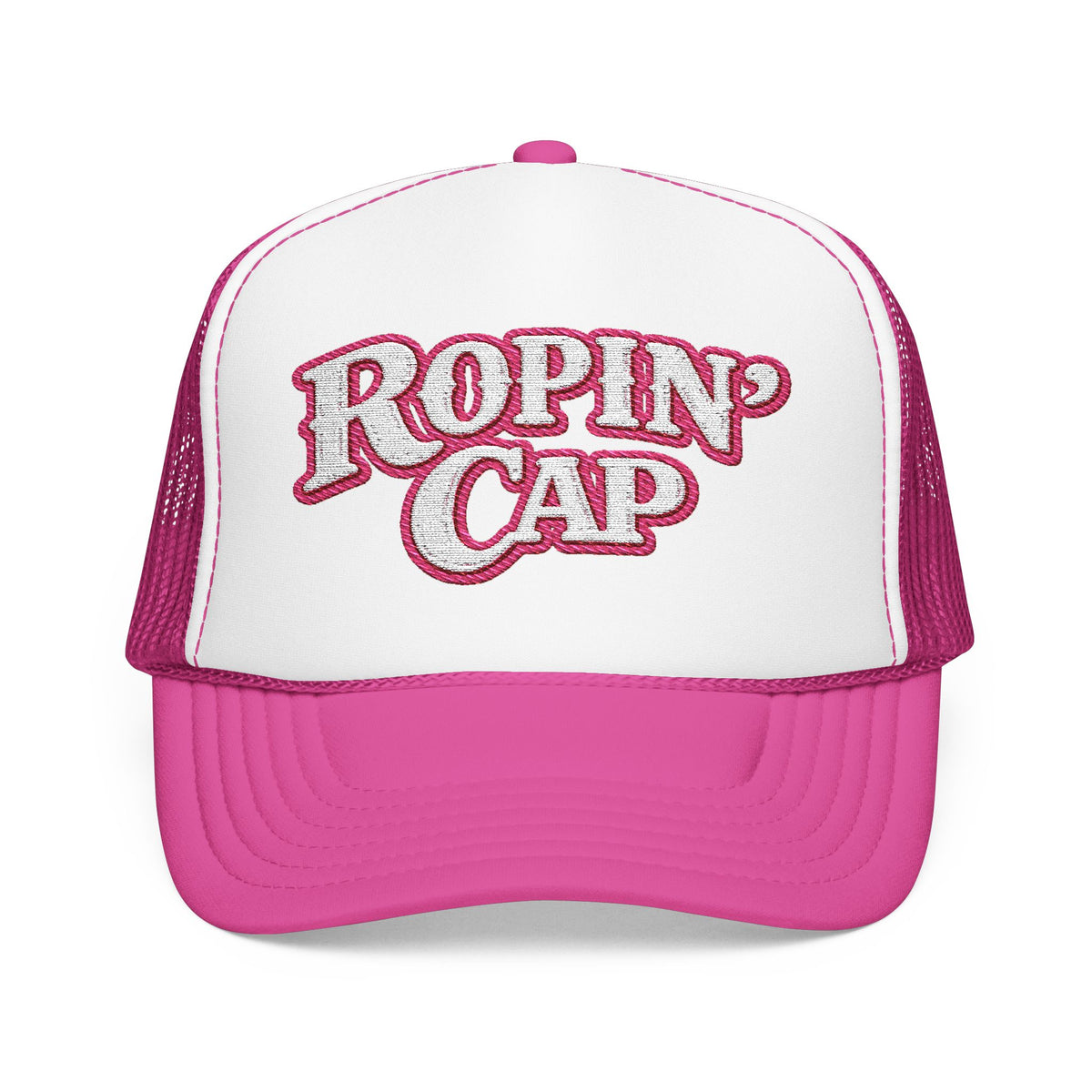 Trucker Hat — "Ropin' Cap" Pink Foam Mesh Hat