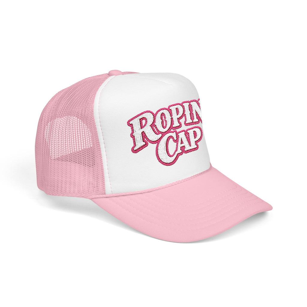 Trucker Hat — "Ropin' Cap" Pink Foam Mesh Hat
