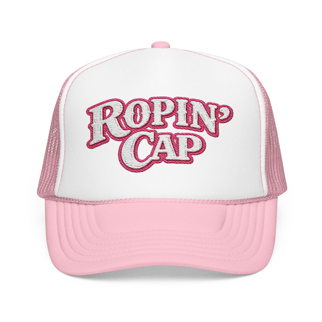 Trucker Hat — "Ropin' Cap" Pink Foam Mesh Hat