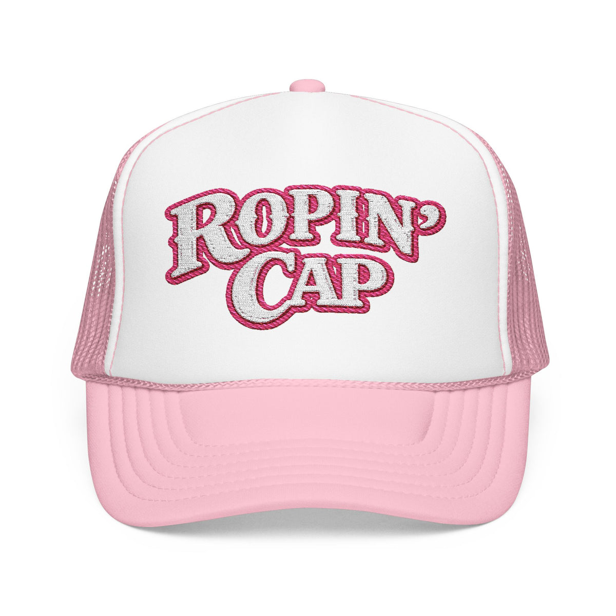 Trucker Hat — "Ropin' Cap" Pink Foam Mesh Hat